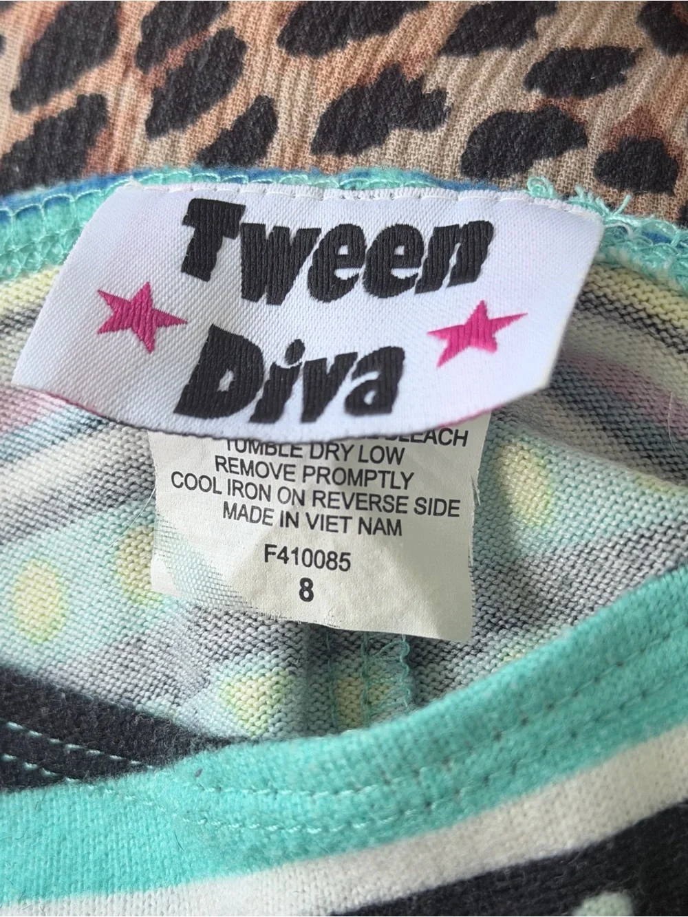 Tween Diva Turquoise Multi-Pattern Fringe Hem Dress Size 8